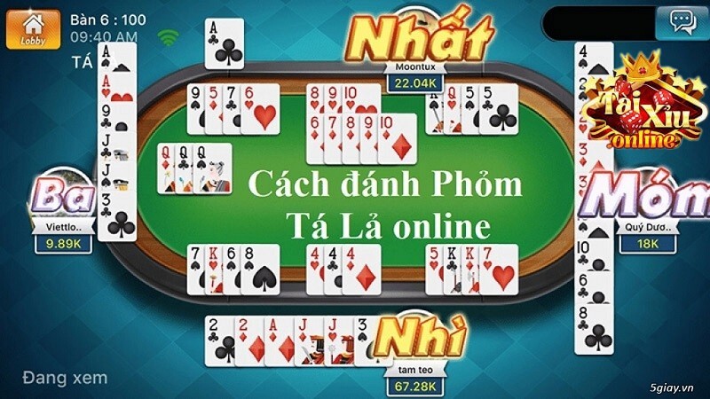 Cách chơi Phỏm Tá Lả online